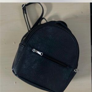 Elegant Black Leather Backpack